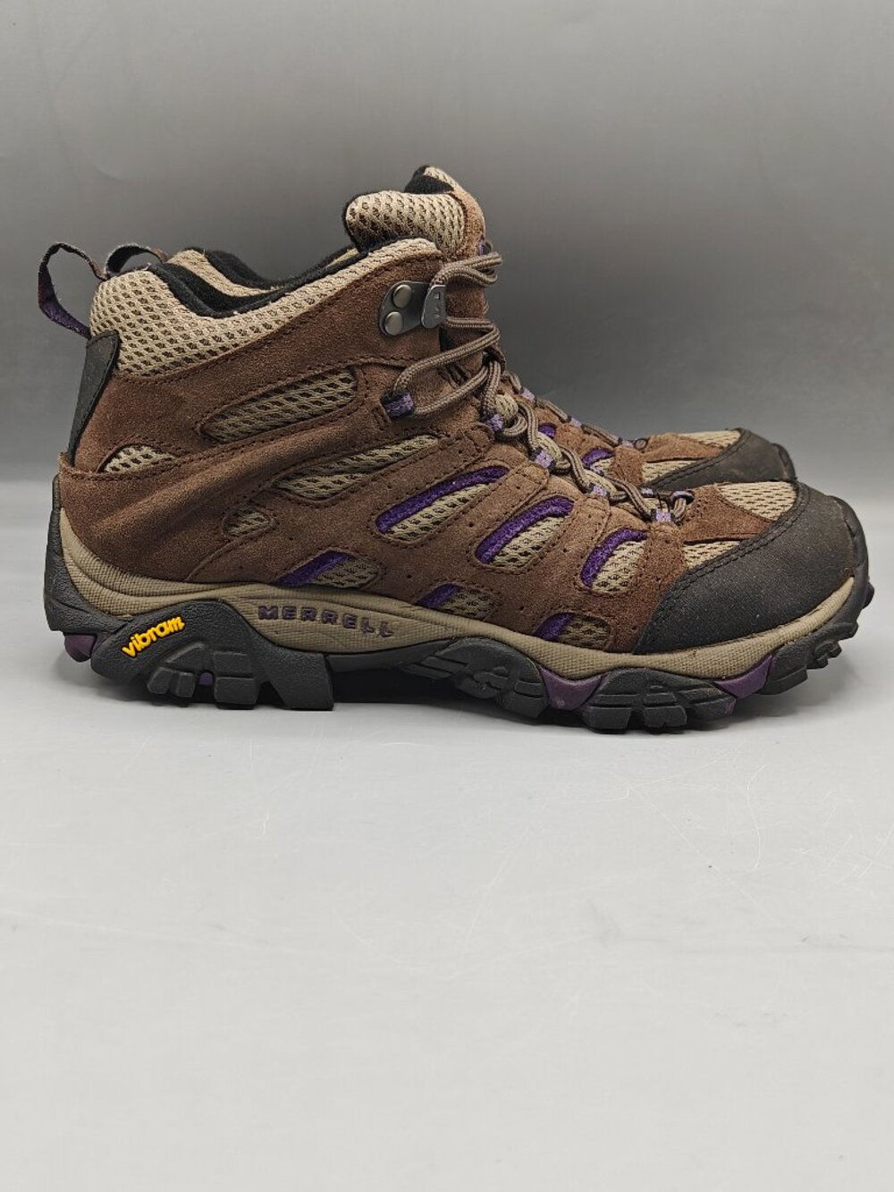 Merrell Moab Mid Hiking Boots Women's 9 Bracken Purple Vibram J65586 Sued